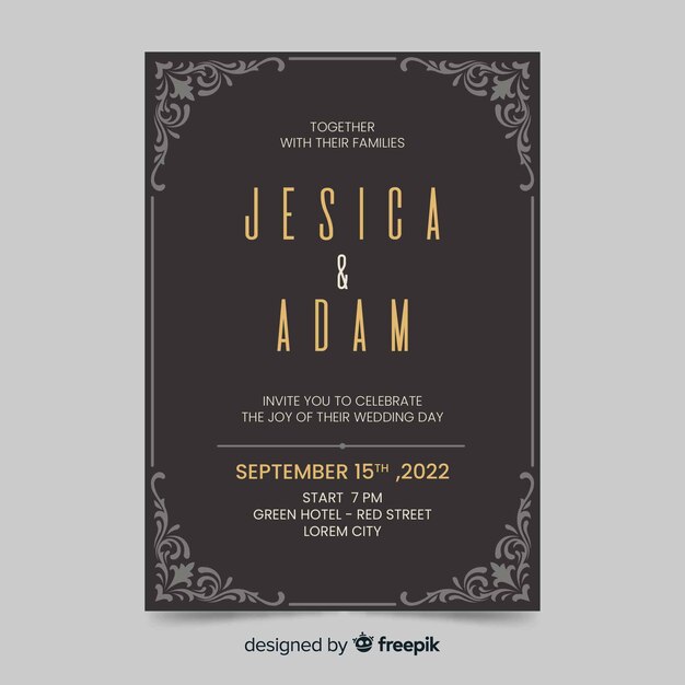 Invitación de boda de estilo retro