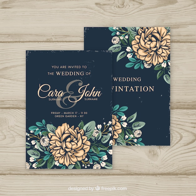 Invitación de boda en estilo vintage