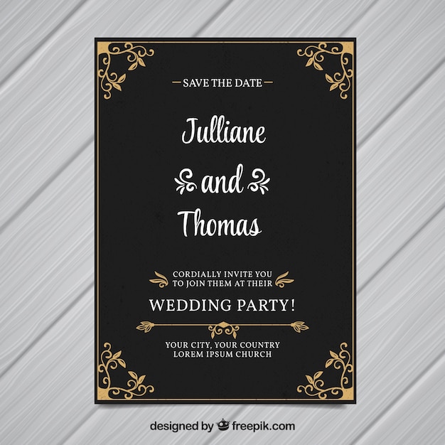 Invitación de boda en estilo vintage