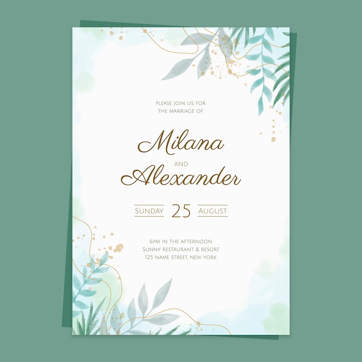 Vector gratuito invitación de boda floral pintada a mano