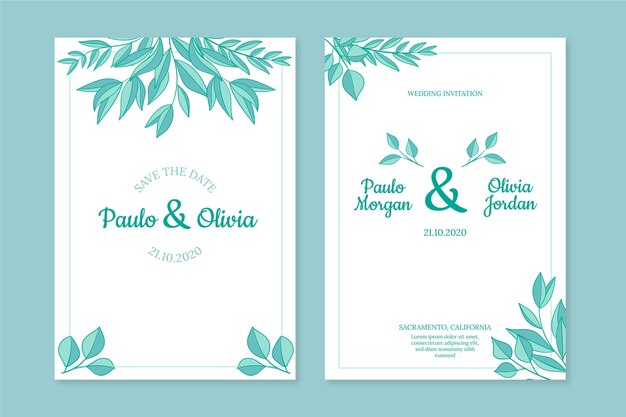 Vector gratuito invitación de boda floral