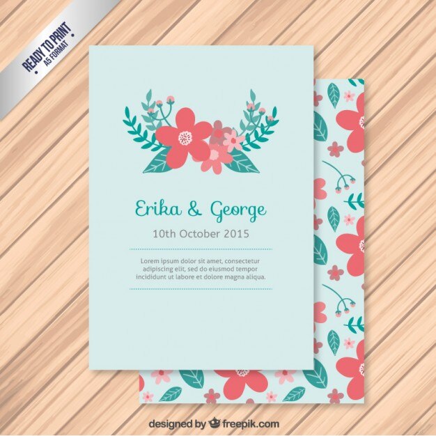Invitación de boda floritura