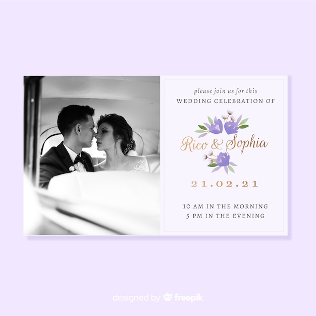 Invitación de boda con imagen