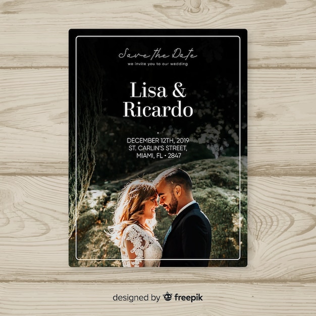 Invitación de boda con imagen