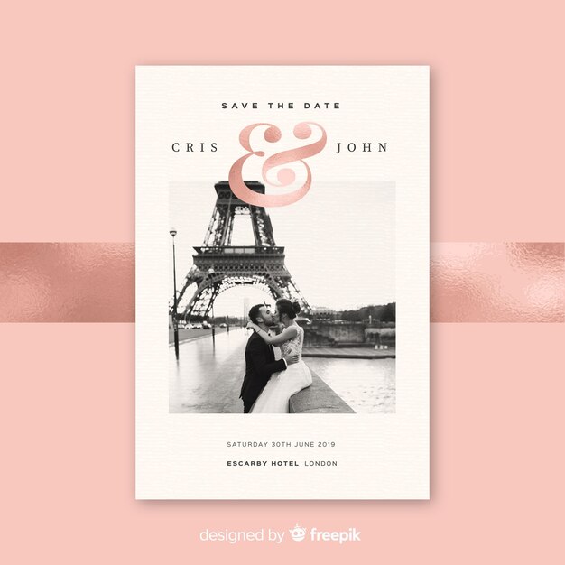 Invitación de boda con imagen