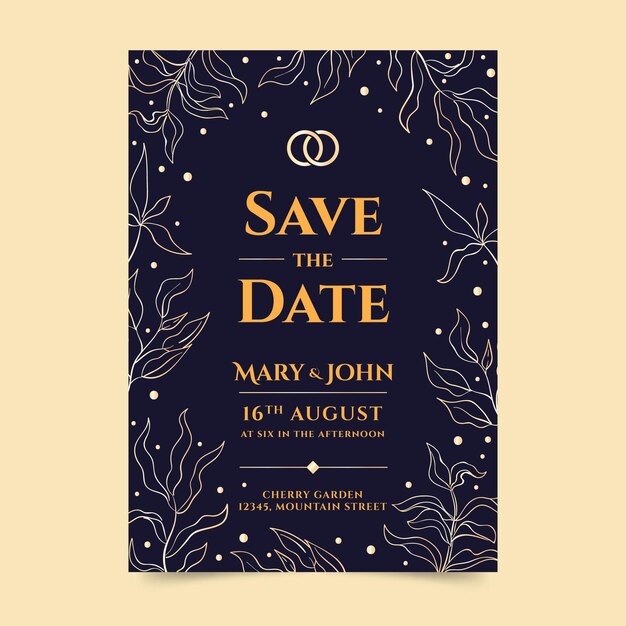 Invitación de boda de lujo