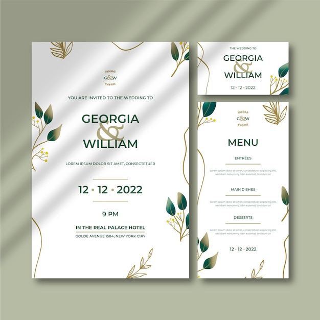 Invitación de boda minimalista dibujada a mano