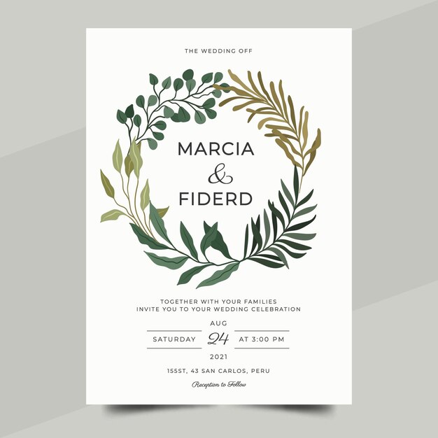 Invitación de boda minimalista