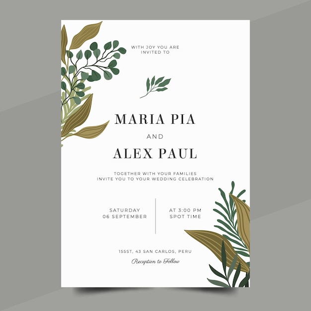 Invitación de boda minimalista