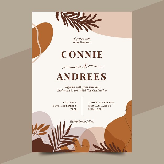 Invitación de boda minimalista