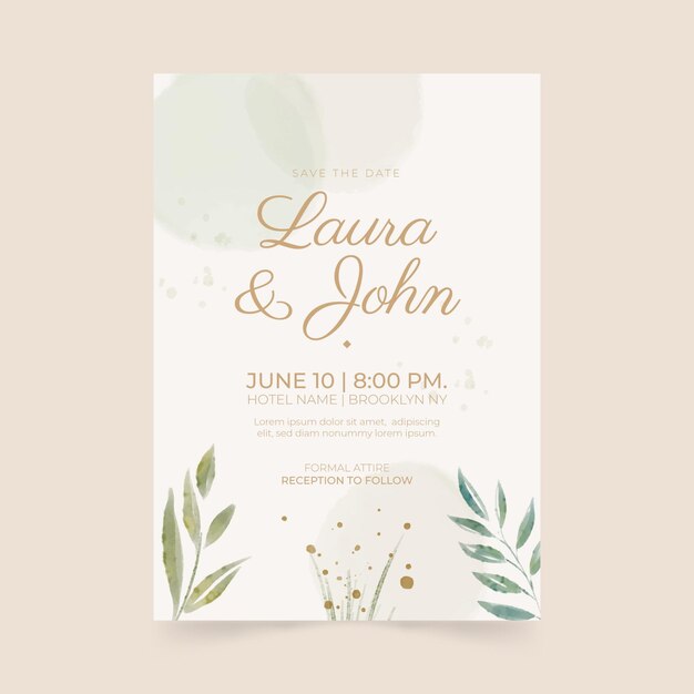 Invitación de boda minimalista