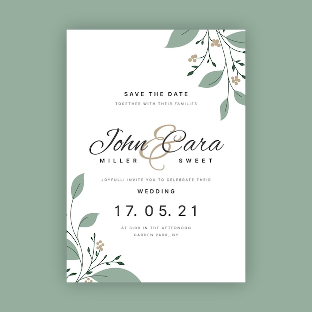 Invitación de boda minimalista