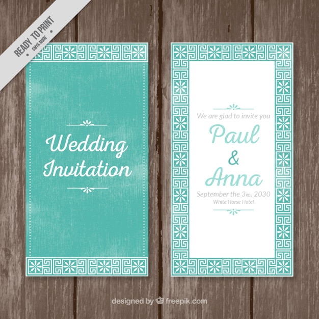 Invitación de boda con ornamentos florales