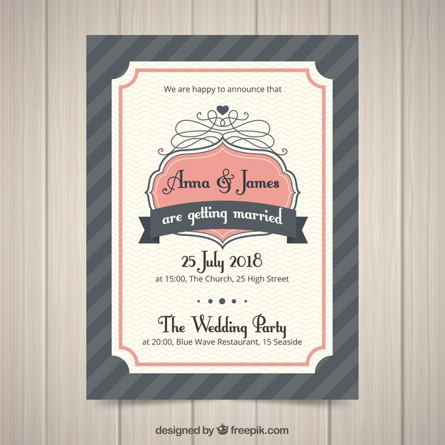 Invitación de boda con ornamentos