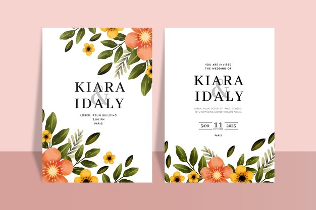 Invitación de boda pintada a mano