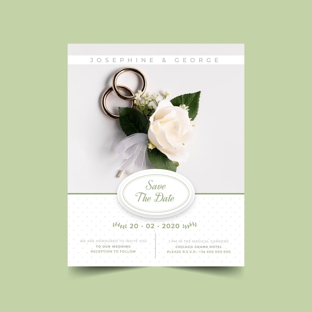 Invitación de boda con plantilla de foto