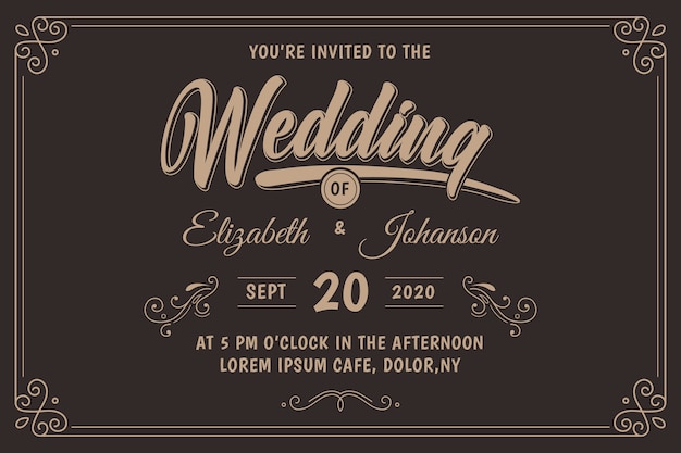 Vector gratuito invitación de boda retro