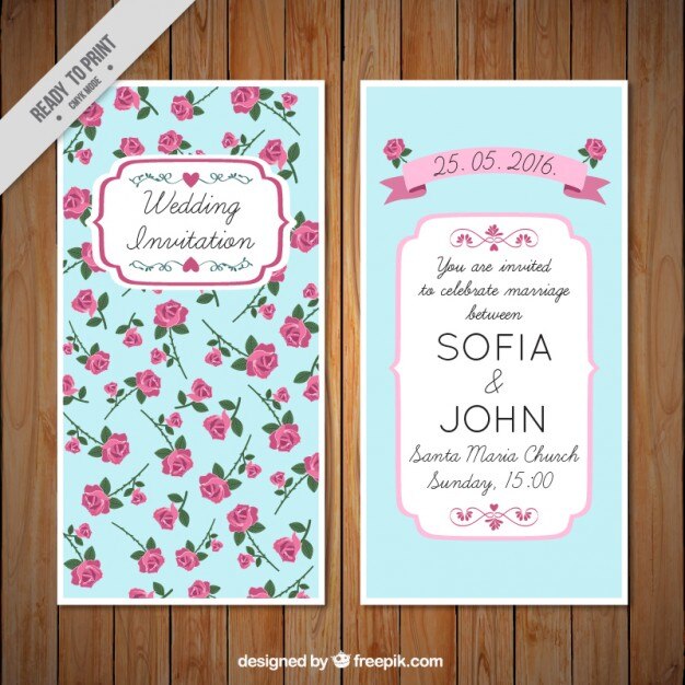 invitación de boda con rosas
