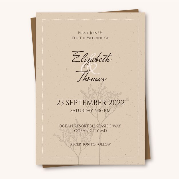Invitación de boda rústica creativa