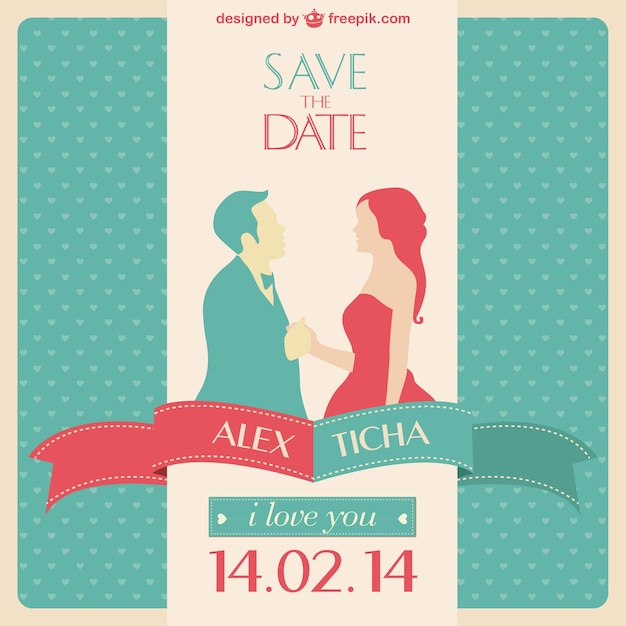 Invitación de boda vector gratis