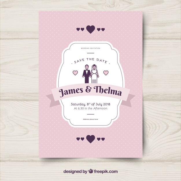 Invitación de boda vintage