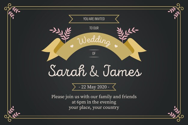Invitación de boda vintage