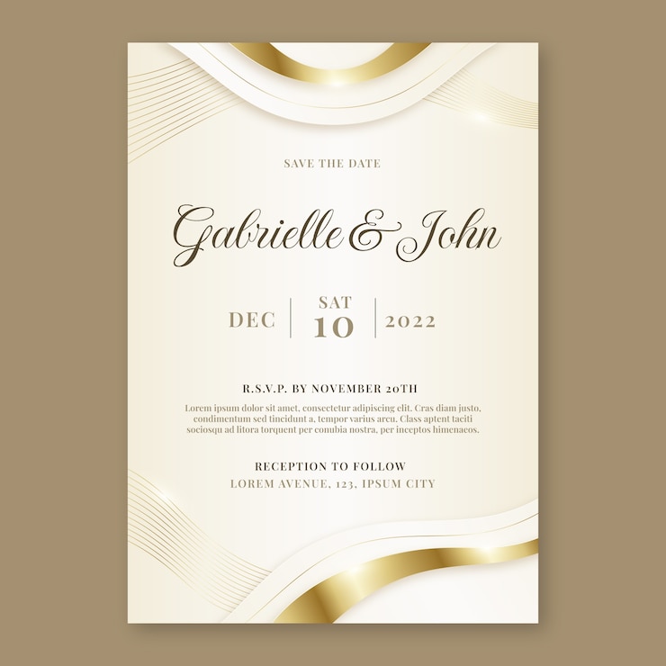 Vector gratuito invitación de celebración de boda degradada