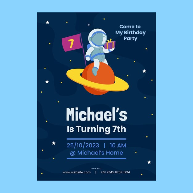 Invitación de celebración de cumpleaños dibujada a mano