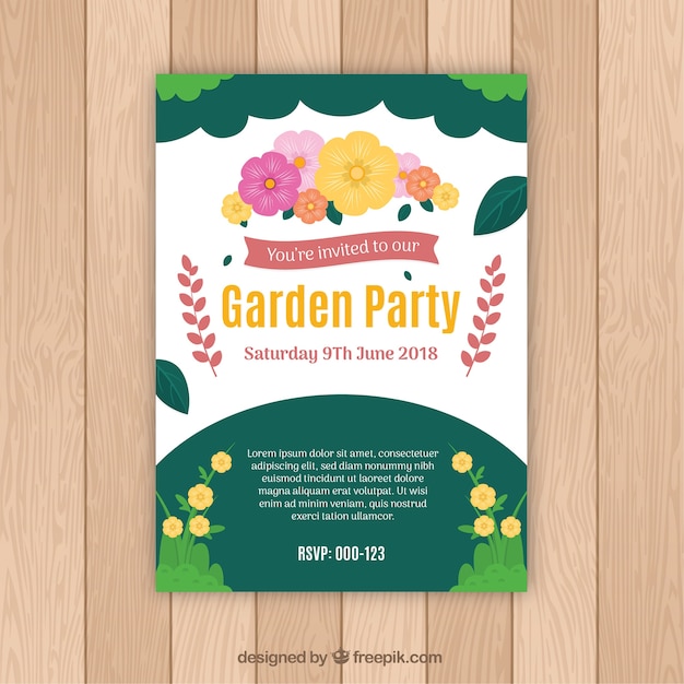 Invitación creativa de fiesta en jardín