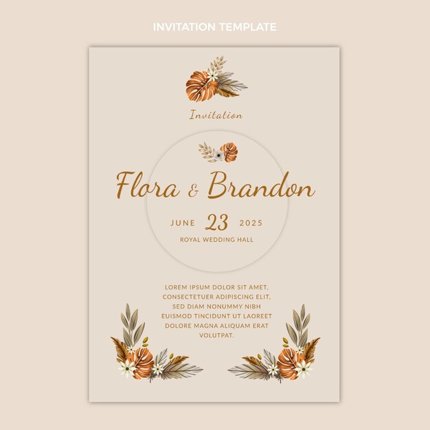 Invitación de cumpleaños de acuarela boho