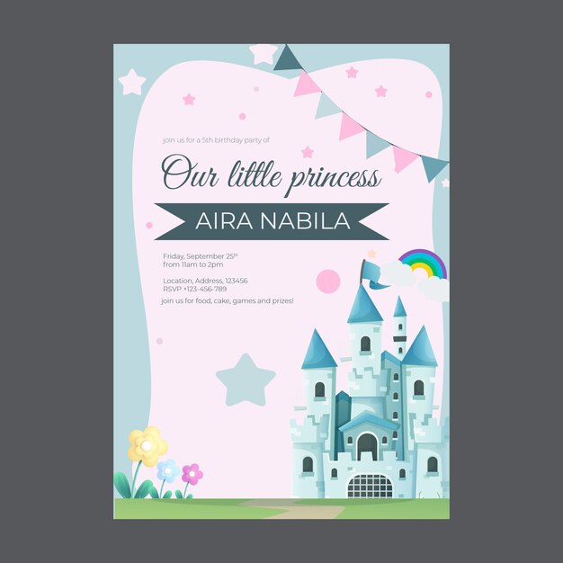 Invitación de cumpleaños de Blancanieves
