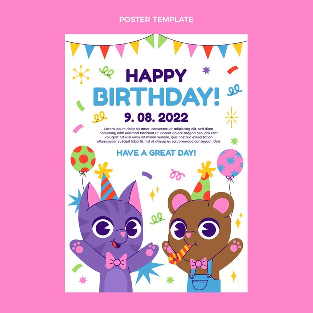 Invitación de cumpleaños dibujada a mano