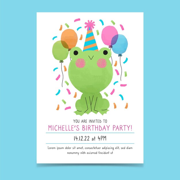 Invitación de cumpleaños dibujada a mano