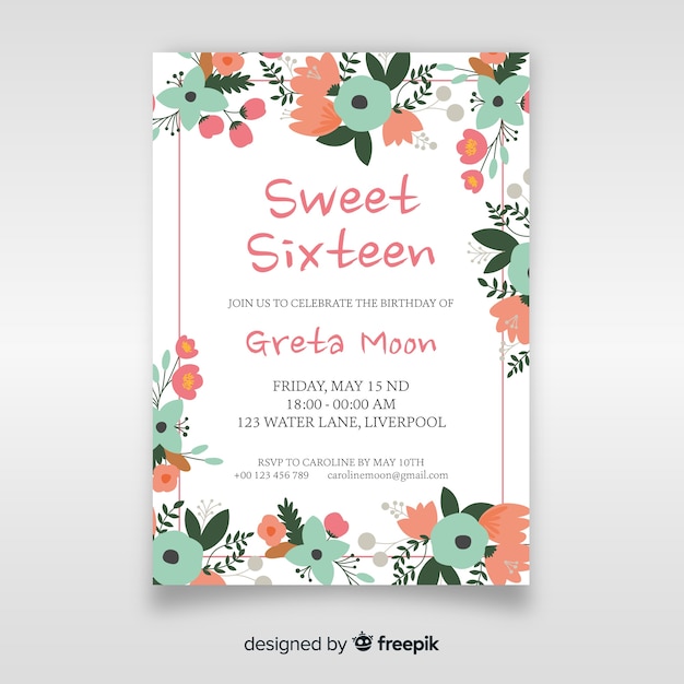 Invitación de cumpleaños dulce dieciséis