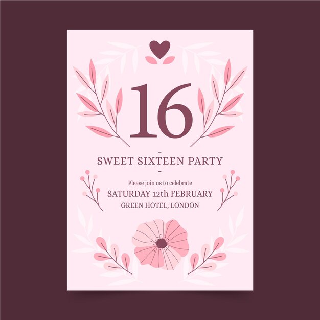 Invitación de cumpleaños dulce dieciséis