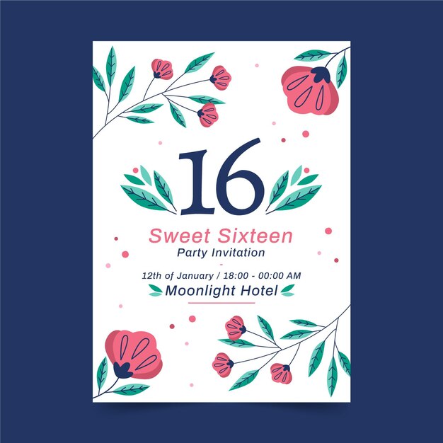 Invitación de cumpleaños dulce dieciséis
