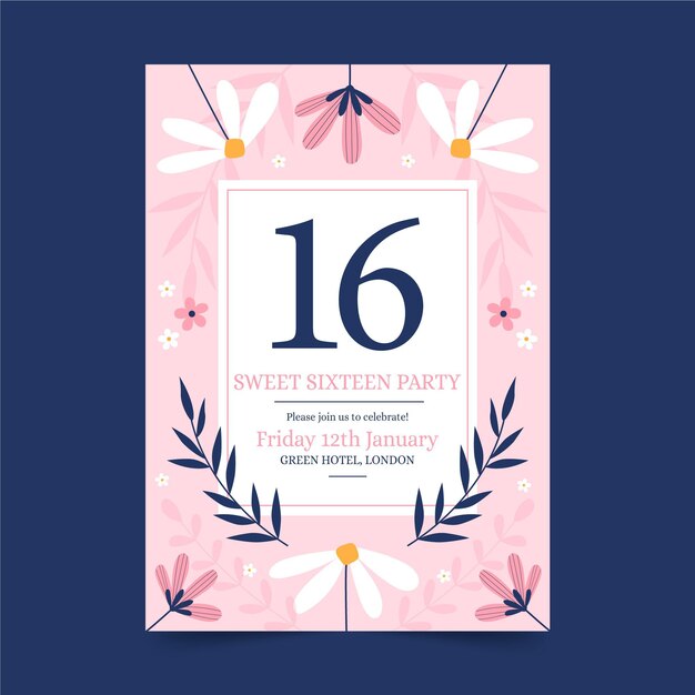 Invitación de cumpleaños dulce dieciséis