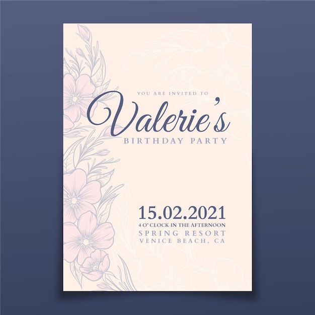 Invitación de cumpleaños elegante