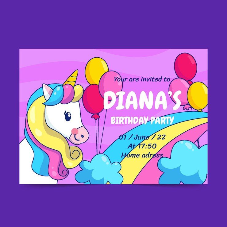 Vector gratuito invitación de cumpleaños infantil dibujada a mano
