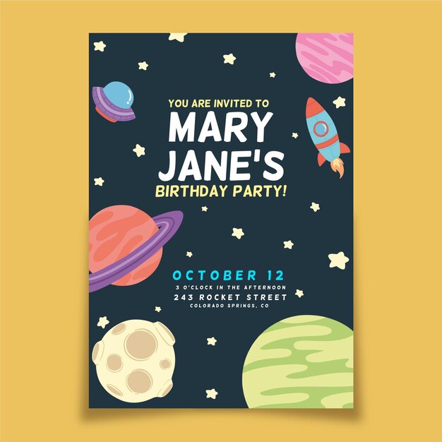 Invitación de cumpleaños para niños