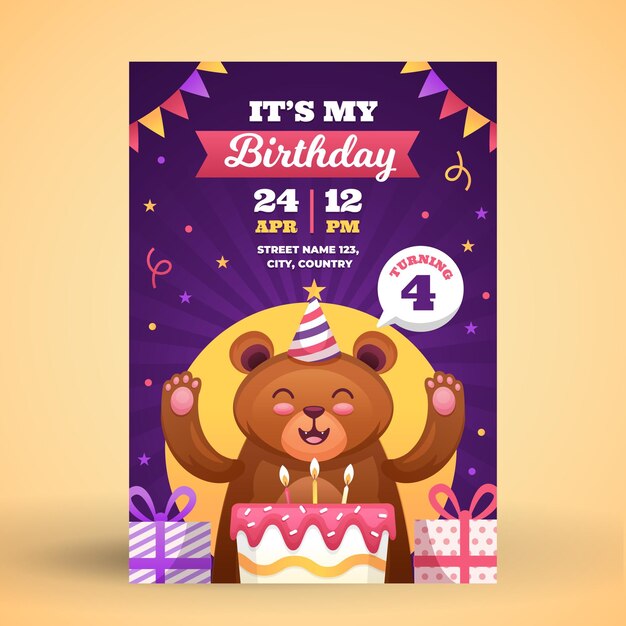 Invitación de cumpleaños para niños