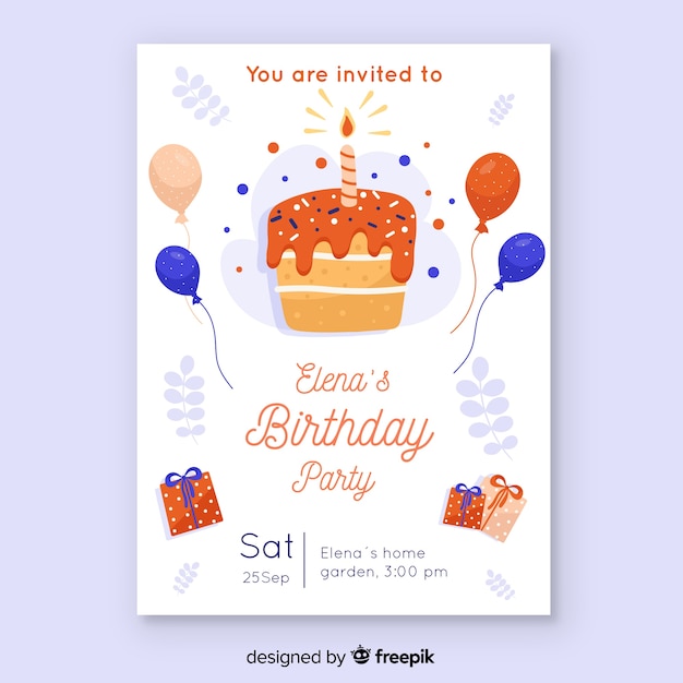 Invitación de cumpleaños de plantilla para niños