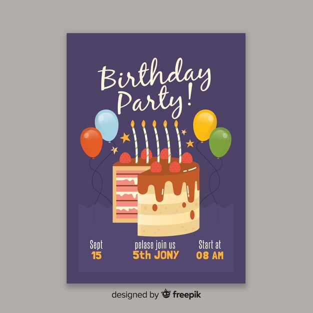 Invitación de cumpleaños de plantilla para niños