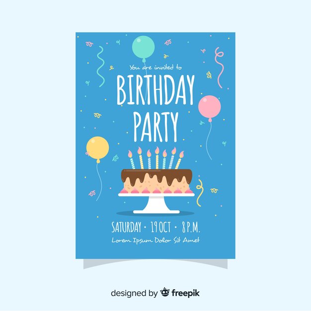 Invitación de cumpleaños de plantilla para niños