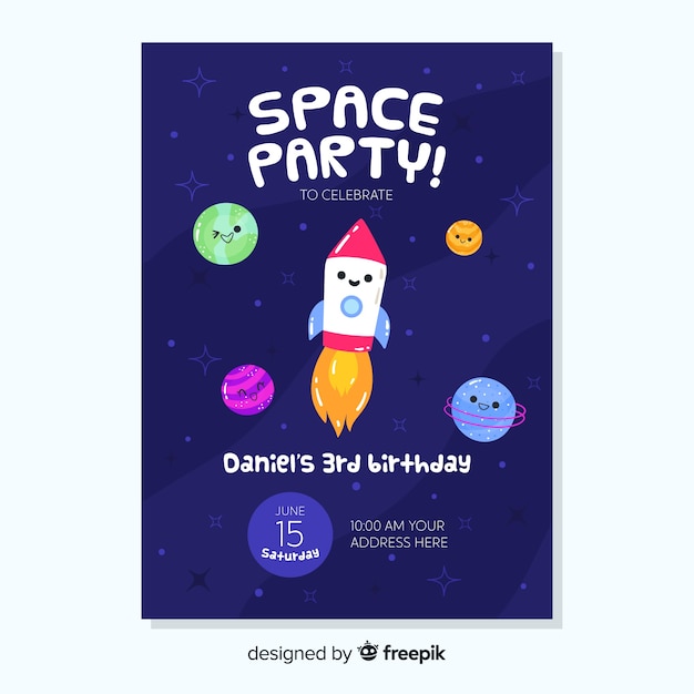 Invitación de cumpleaños de plantilla para niños