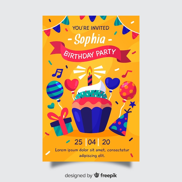 Invitación de cumpleaños de plantilla para niños