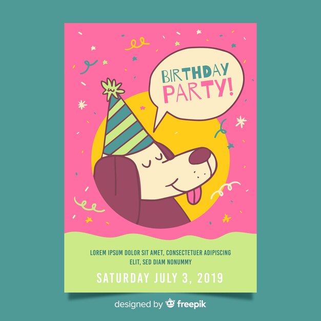 Invitación de cumpleaños de plantilla para niños