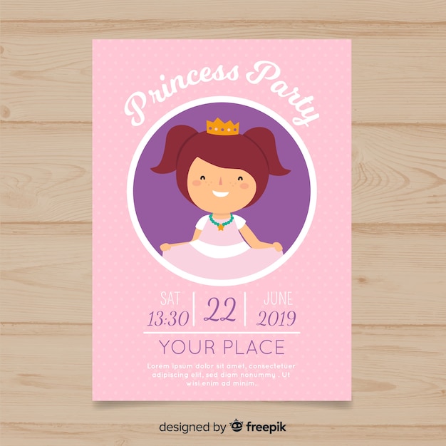 Invitación cumpleaños princesa simple