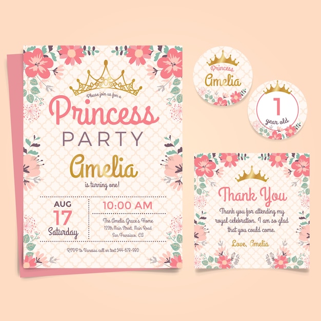 Invitación cumpleaños de princesa 