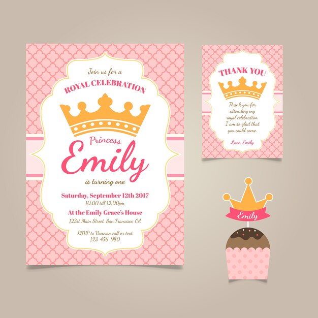 Invitación de cumpleaños de princesa 